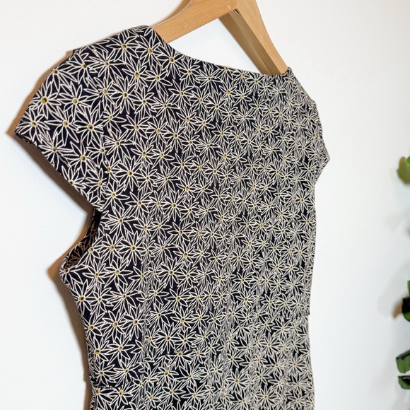 Toad&Co Womens Black Daisy Floral V Neck Short Sleeve Dress Size M Eco Blend - Picture 6 of 15